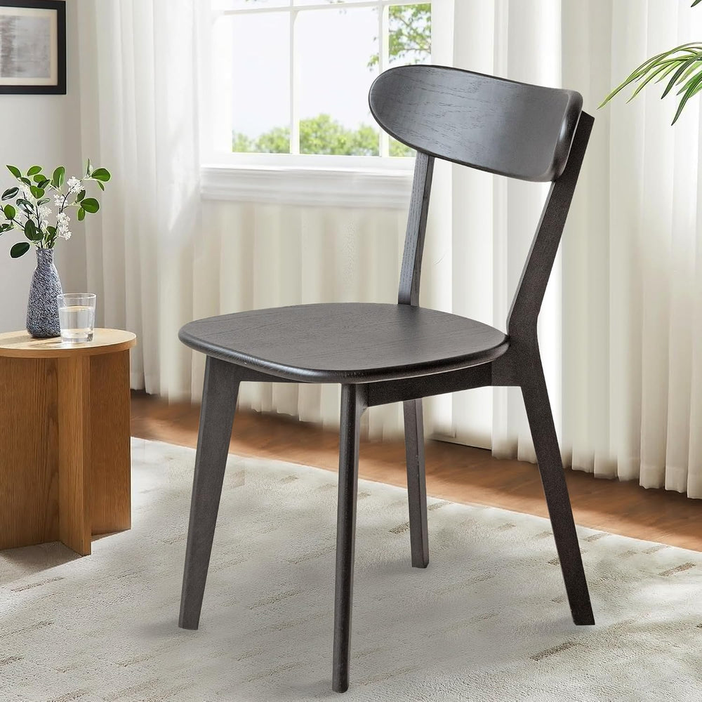 Modern Dining Chairs, Solid Oak Wood Dining Chair with Comfortable Backrest, ...