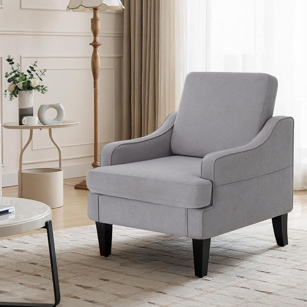 Set of 2 Accent Chair for Living Room,Mid-Century Arm Chair Fabric Living Roo...