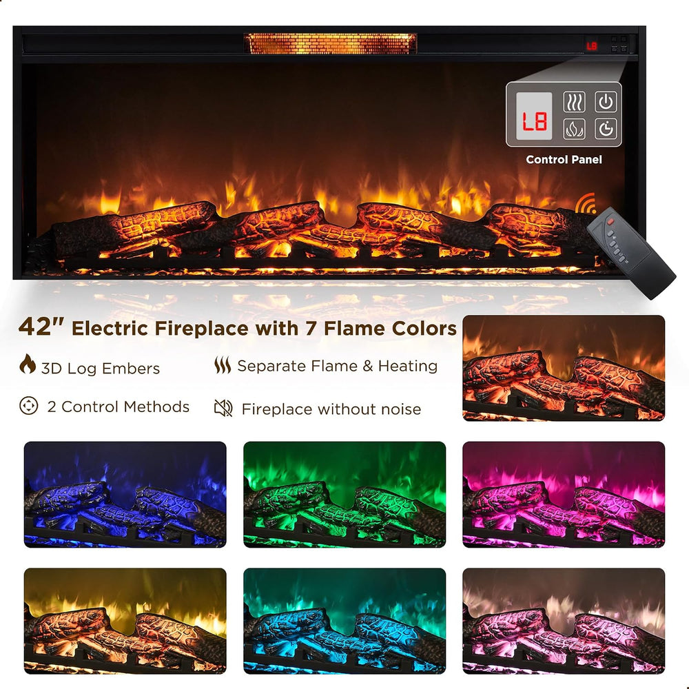 OKD 70" Farmhouse Fireplace TV Stand for TVs Up to 80", Reclaimed B...