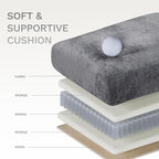 COLAMY 118" U-Shaped Sectional Couch, 4-Seat Modular Sofa with 2 Ottomans and Foldable Side Table, Grey for Living Room