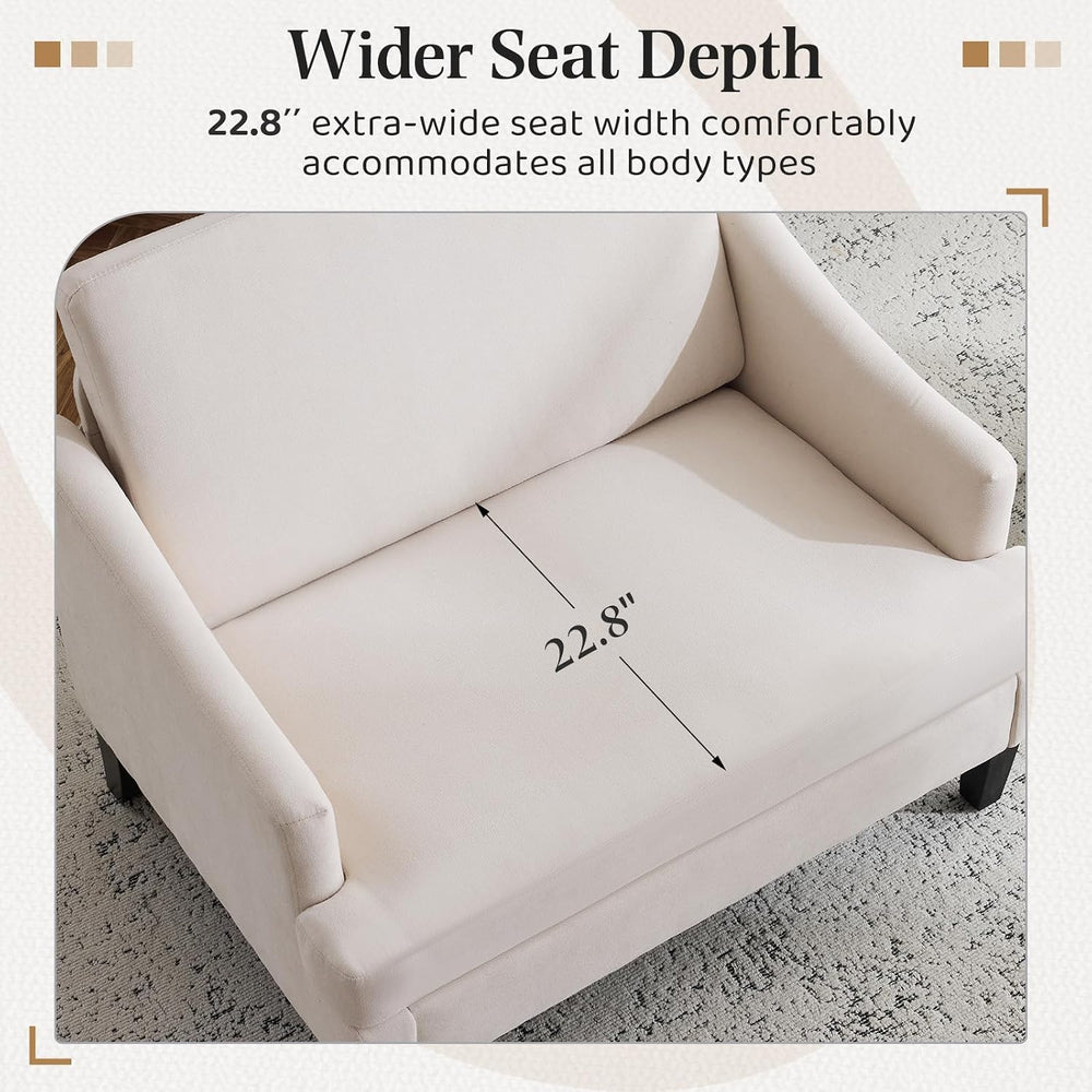 Bezseller 41'' Upholstered Oversized Accent Chairs Set of 2, Beige