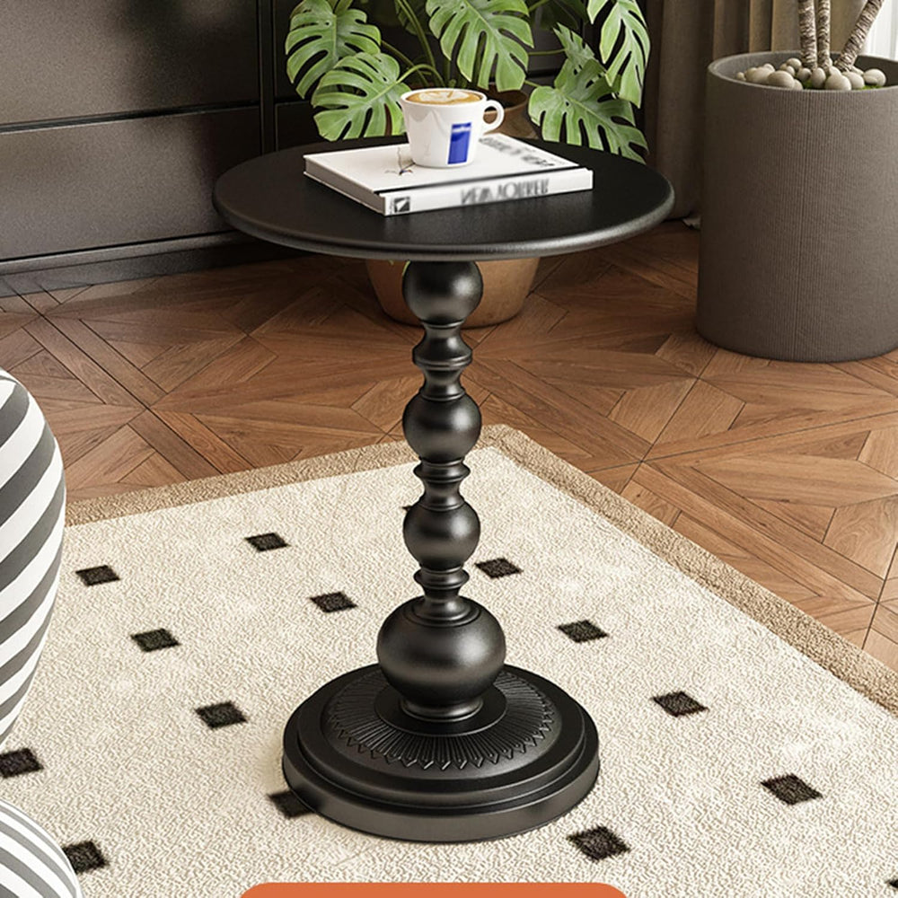 Round Side Table,Carbon Steel End Table,Small Accent Table,for Small Space Li...