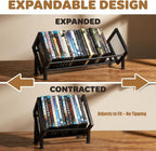 PUTNATRURE DVD Blu ray Rack, Expandable Media Shelf Holds 36 DVD Cases, Compact Display Organizer for Video Games and Movies, Black