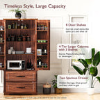 Pantry Cabinet with 2 Large Drawers, Embossed Texture Freestanding Cupboard with 8 Door Shelves and 3 Cabinet Shelves for Kitchen, Dining Room, Living Room