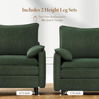 Vesgantti 74" Loveseat Sofa for Living Room, Comfy Cloud Couch Deep Seat Chenille Modern 2 Seater Small Sofa with Armrest Pillow, Easy Assembly for Small Spaces, Green