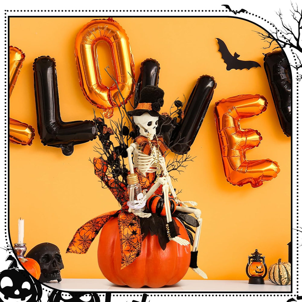 Daifunli Halloween Table Centerpieces Decorations, Skull Pumpkin