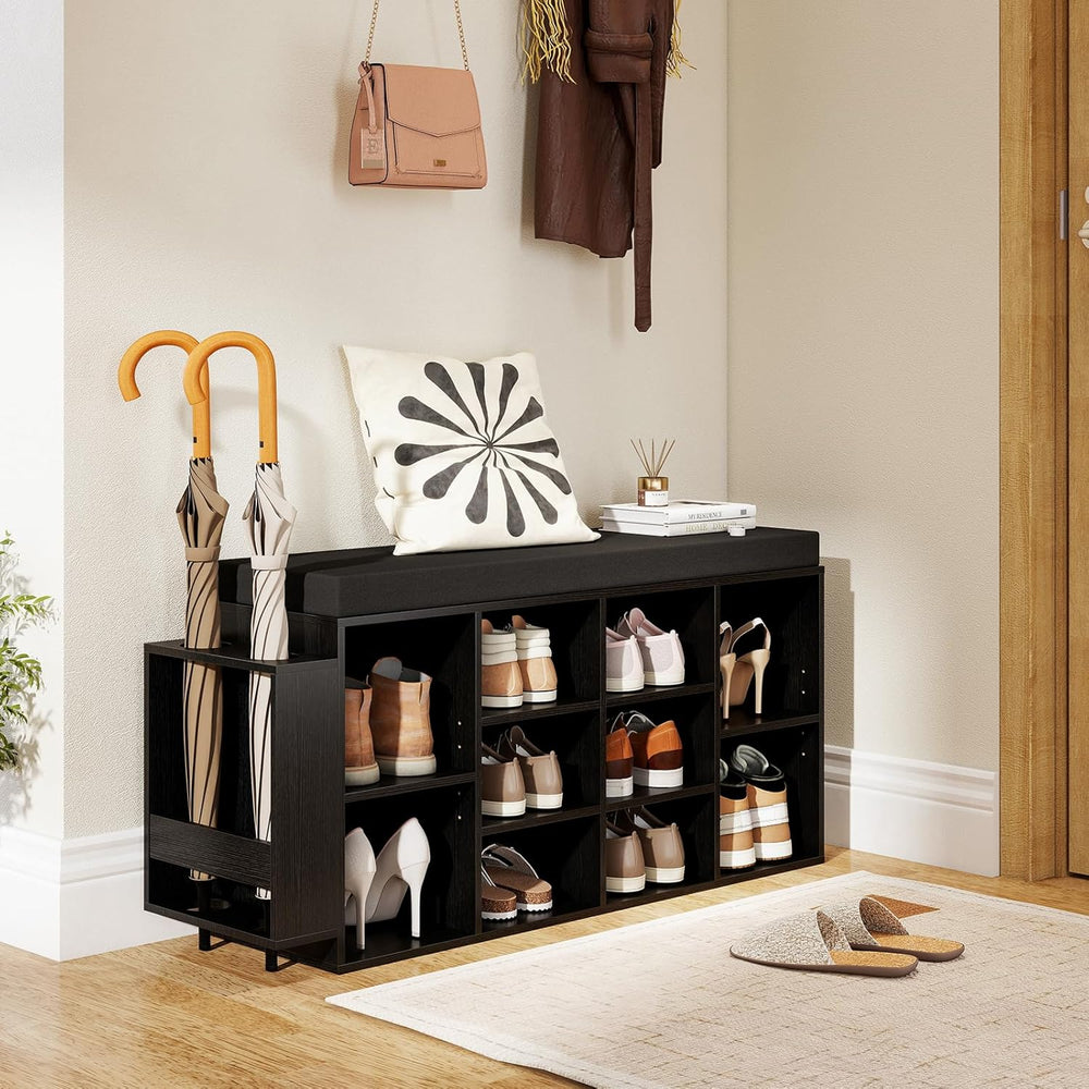 Giantex Shoe Storage Bench with Umbrella Stand, 10-Cubby Entryway Shoe Rack O...
