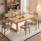 Modern Dining Room Chairs Set of 2 Upholstered Kitchen & Dining Chairs with Metal Legs for Dining Room Kitchen Living Room, Beige/Walnut Linen