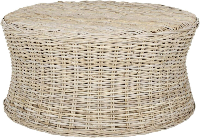 SAFAVIEH Ruxton Coctail Wood Ottoman, 33.07" Natural Unfinished FOX6530A