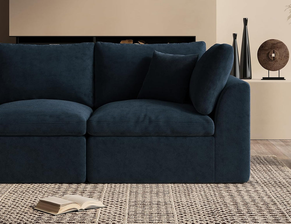ohllob 140" U Shaped Couch, Cloud Sectional Couches for Living Room, Cou...