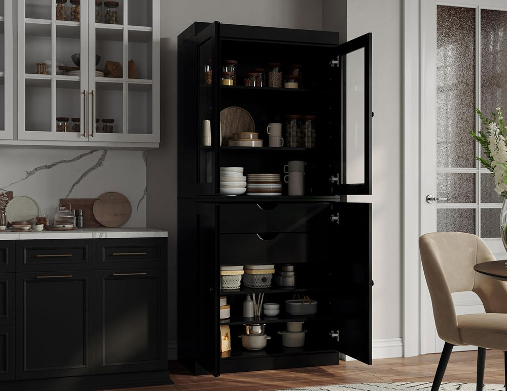 Palace Imports Solid Wood Tall Pantry Cabinet – 71.5" H x 32" W – B...