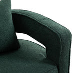 Swivel Accent Chair Set of 2, Modern Swivel Barrel Chair for Living Room, 360 Degree Comfy Square Accent Chair with Open Back, Upholstered Armchair for Bedroom,Reading, Boucle, Dark Green