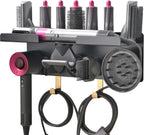 Wall Mount Holder for Dyson Styler Supersonic Hair Dryer, Nail-Free or Perforat Install, Organizer for Storage Attachments, Rack with Hooks for Accessories Nozzles Barrels Brushes