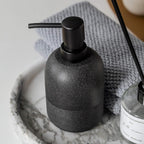Matte Black Soap Dispenser Sets with Pump,Hand Soap and Lotion Dispenser for Bathroom Countertop,Morden Soap Dispenser for Kitchen-10.6oz.