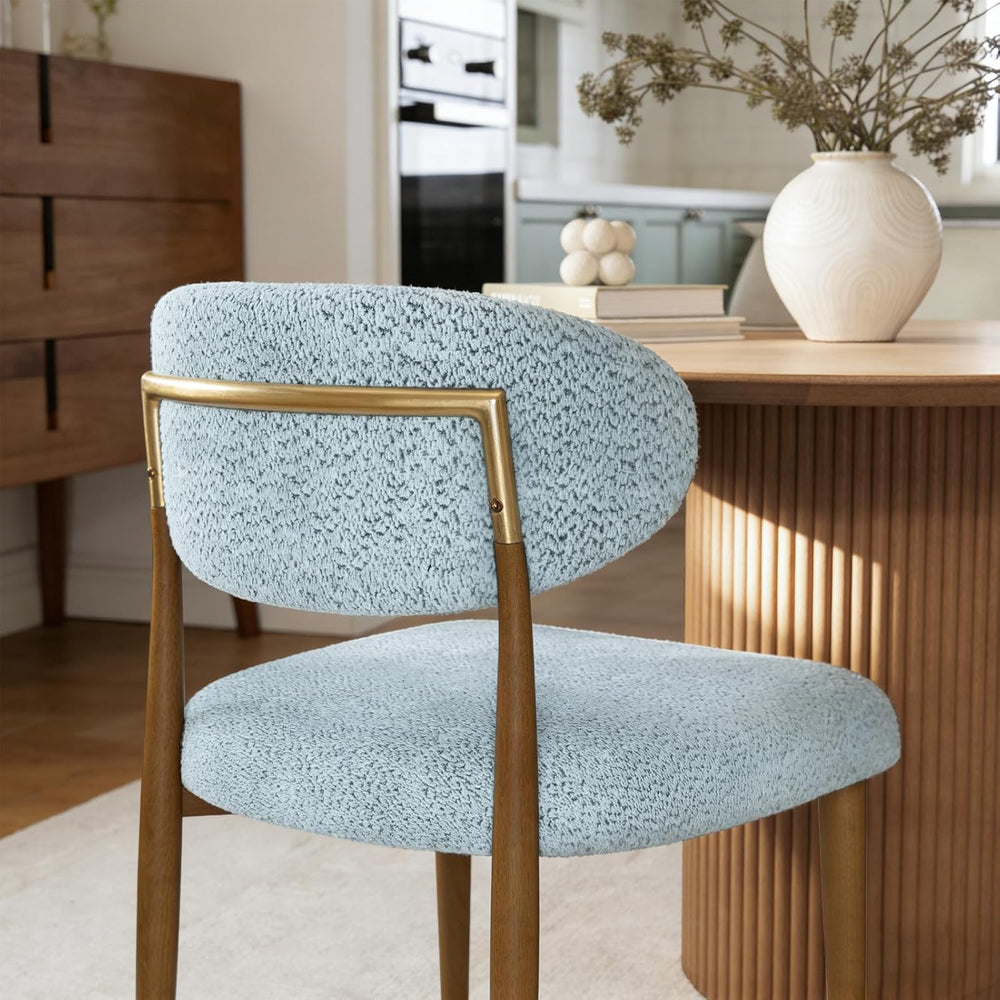 300LBS Dining Chairs Set of 2,Metal Kitchen Chairs,Modern Chenille Upholstere...