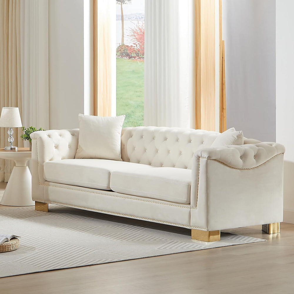 Harper & Bright Designs 84" Classic Modern Chesterfield Sofa - Velve...