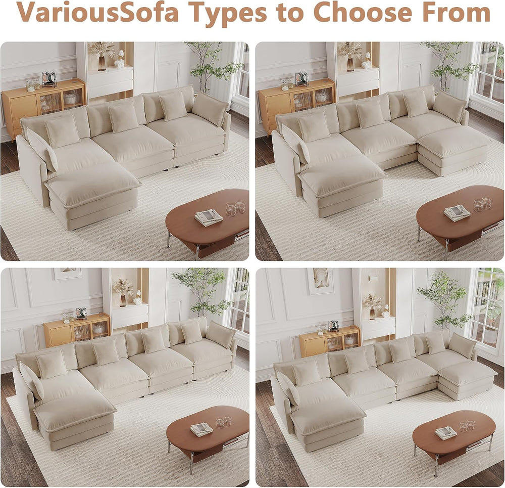 mikibama Luxury Oversized 3 Piece Sofa Set, 2 Pieces of 2 Seater and 1 Piece ...