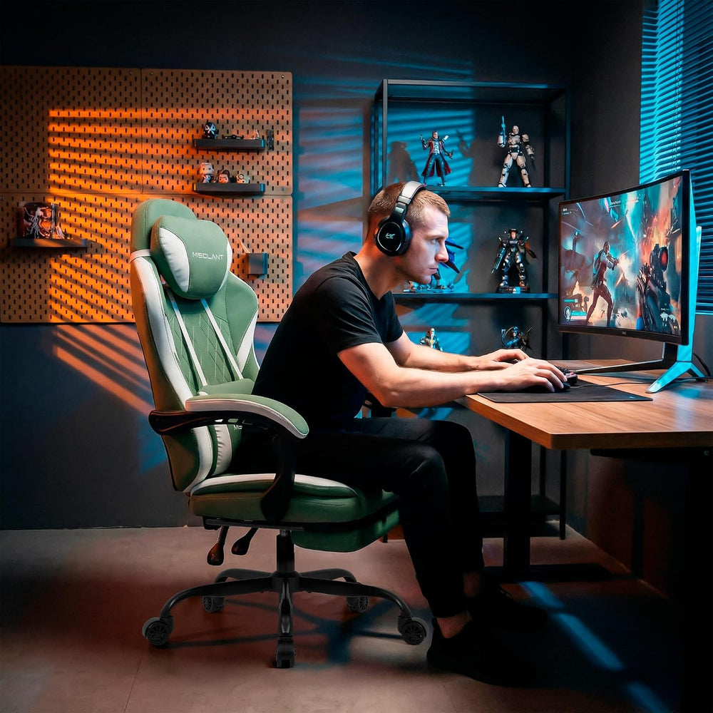Misolant Gaming Chair, Fabric Gamer Chair with footrest for Adults, High Back...