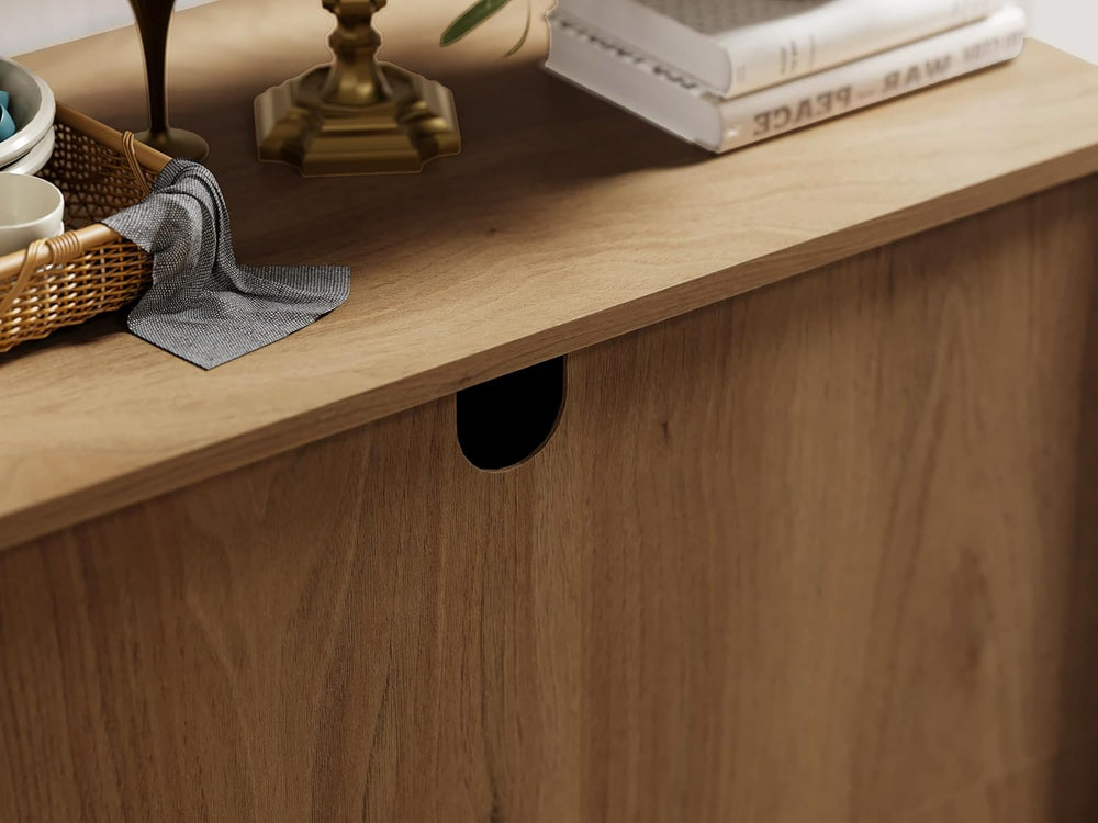 FENSULN Buffet Sideboard Cabinet Farmhouse Modern 3 in1 Storage Cabinet with ...