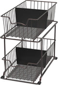 SimpleHouseware 2 Tier Cabinet Wire Basket Drawer Organizer, Brown