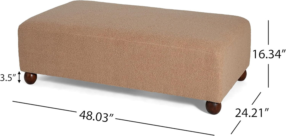Christopher Knight Home Rika 48" Comfy Boucle Upholstered Bedroom Bench,...