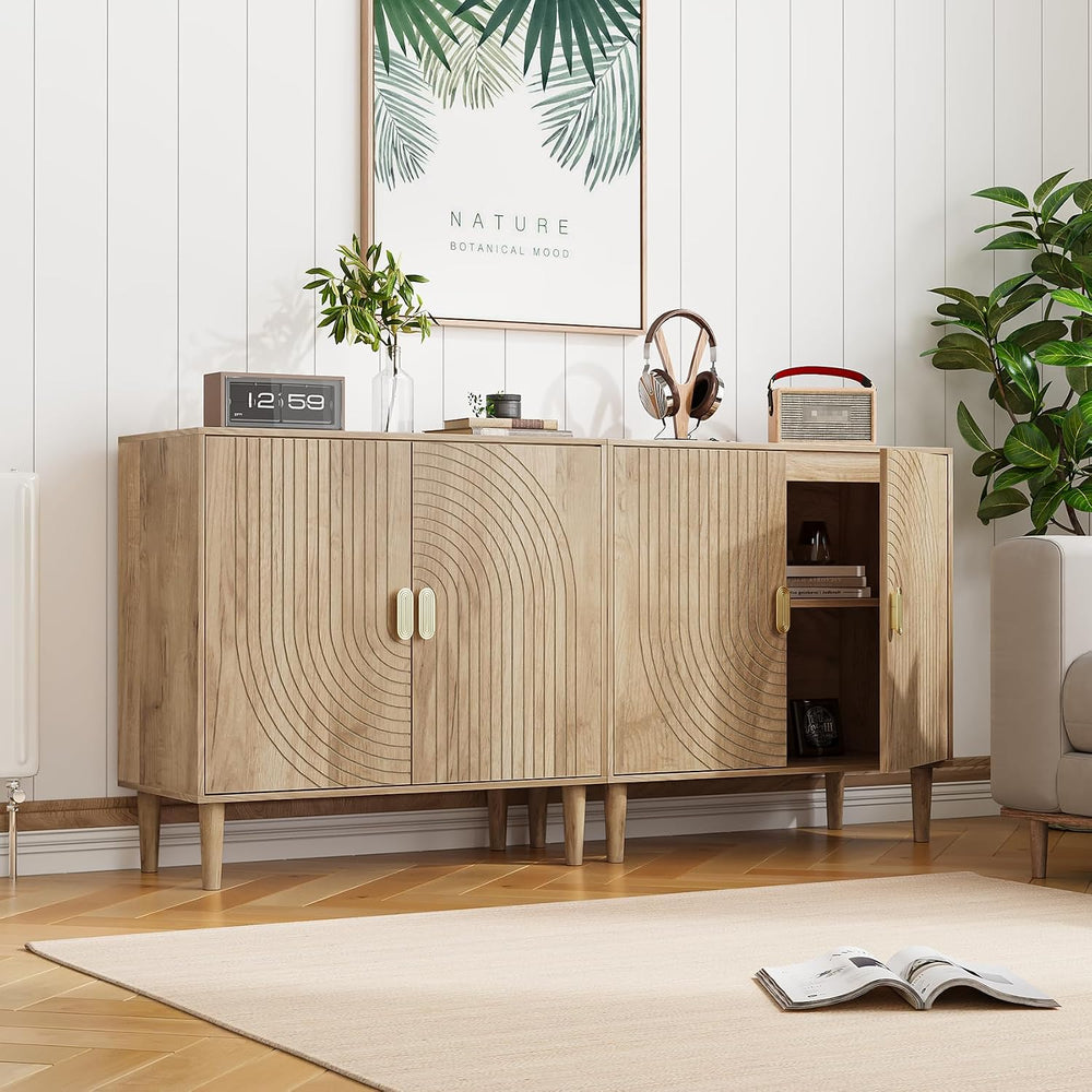 Sideboard Buffet Cabinet with Storage,Sideboard Buffet with Doors and Adjusta...