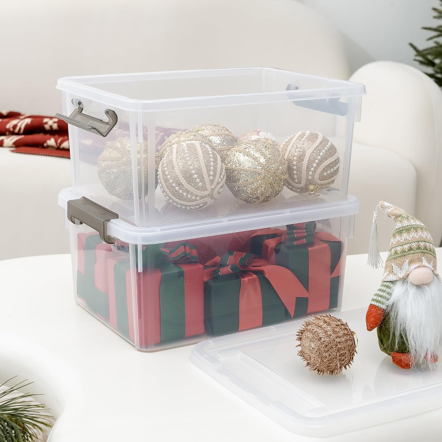 Citylife 17 QT Plastic Storage Bins with Lids Latching Stackable Storage Containers for Organizing Large Clear Storage Box for Garage, Craft, Toys, Closet, Home, 1 Pack