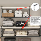 Expandable Under Cabinet Shelf, Extendable Under Shelf Storage with Removable Wire-Like Back for Pantry Cabinet, Laundry Room, Shoe Rack. (Black, 1 Pack, Interior: 5" H x 10" D)
