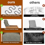 WENTMENT Modern Accent Chair, Armchair with Natural Rattan Armrest, Upholstered Living Room Chair Comfy Single Sofa Chair for Hosting Room/Bedroom, Grey