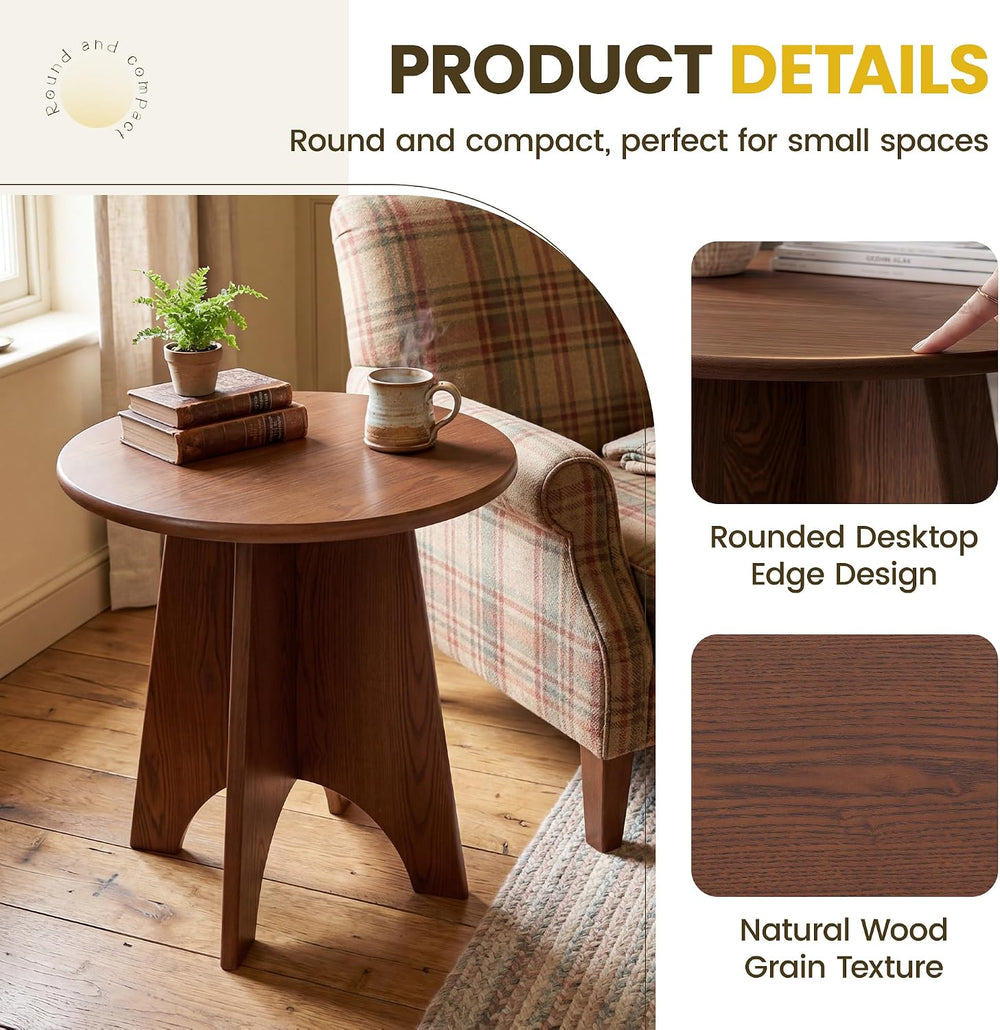 chairus Modern Sculptural Side Tables Set of 2, 17.5" Round End Table wi...