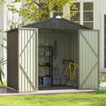 Patiowell 8x6 FT Outdoor Storage Shed, Metal Tool shed & Outdoor Storage with Lockable Doors & Air Vents, for Backyard Garden Patio, Brown