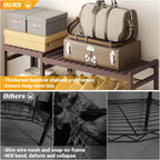 Homykic Bamboo Clothes Rack Garment Rack for Hanging Clothes, Heavy Duty Clothing Rack with 7 Tiers Adjustable Shelves, Double Rods, 4 Hooks, Freestanding Closet System Organizer Wardrobe, Espresso