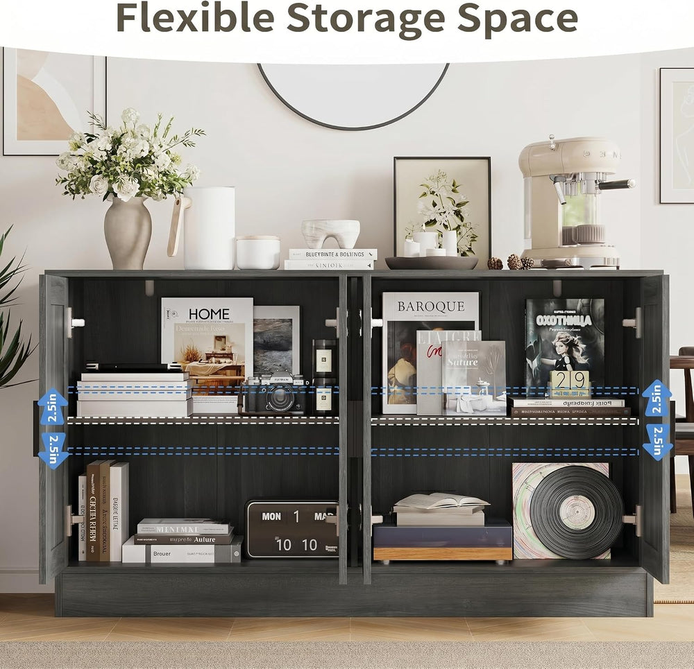 Anystyle 53" Dark Grey Buffet Cabinet with Storage