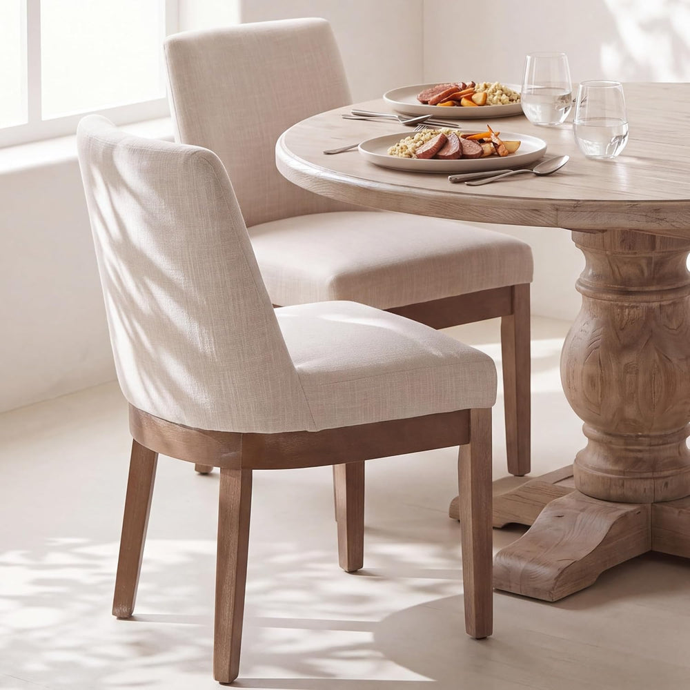 RIVOVA Upholstered Dining Chairs Set of 2, Modern Wooden Dining Room Chair wi...