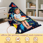 Jorbest Dinosaur Bean Bag Chair for Kids, 2.5FT Beanbag Kids Bean Bag Chairs with Memory Foam Filled and Removable Velvet Cover for Boys Girls, Soft Sofa Bean Bag Couch with Filler for Reading, Large