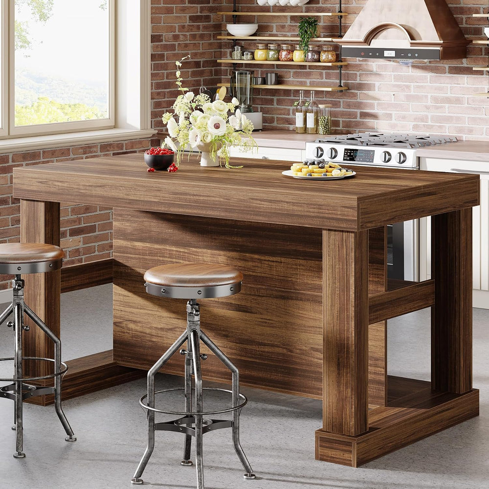 Tribesigns 55-Inch Dining Table for 6, Rectangular Counter Height Dining Tabl...