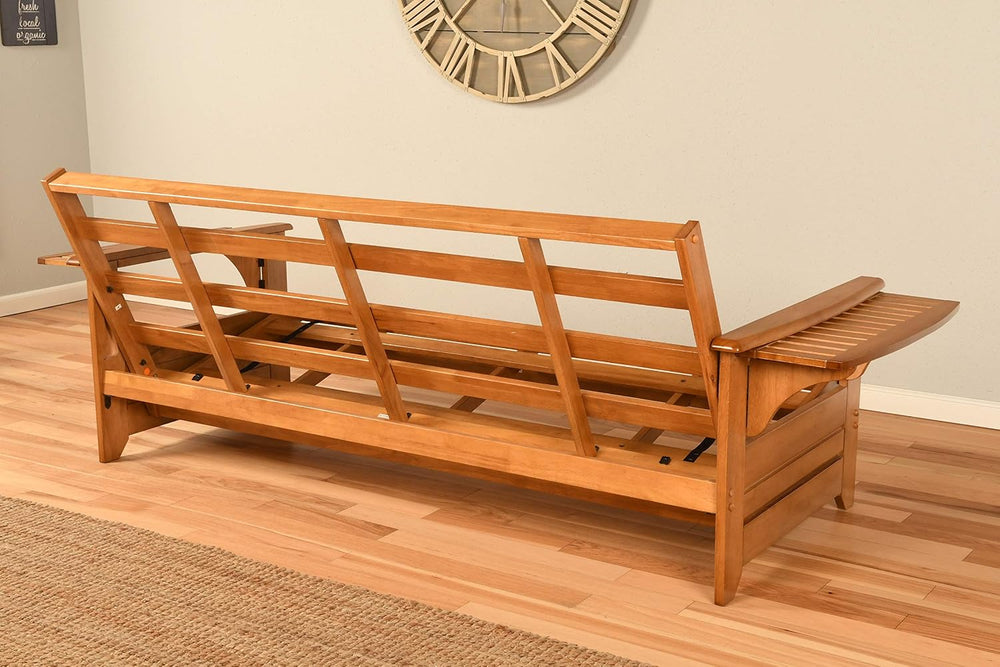 Kodiak Furniture Phoenix Full Size Futon In Butternut Finish, Linen Stone