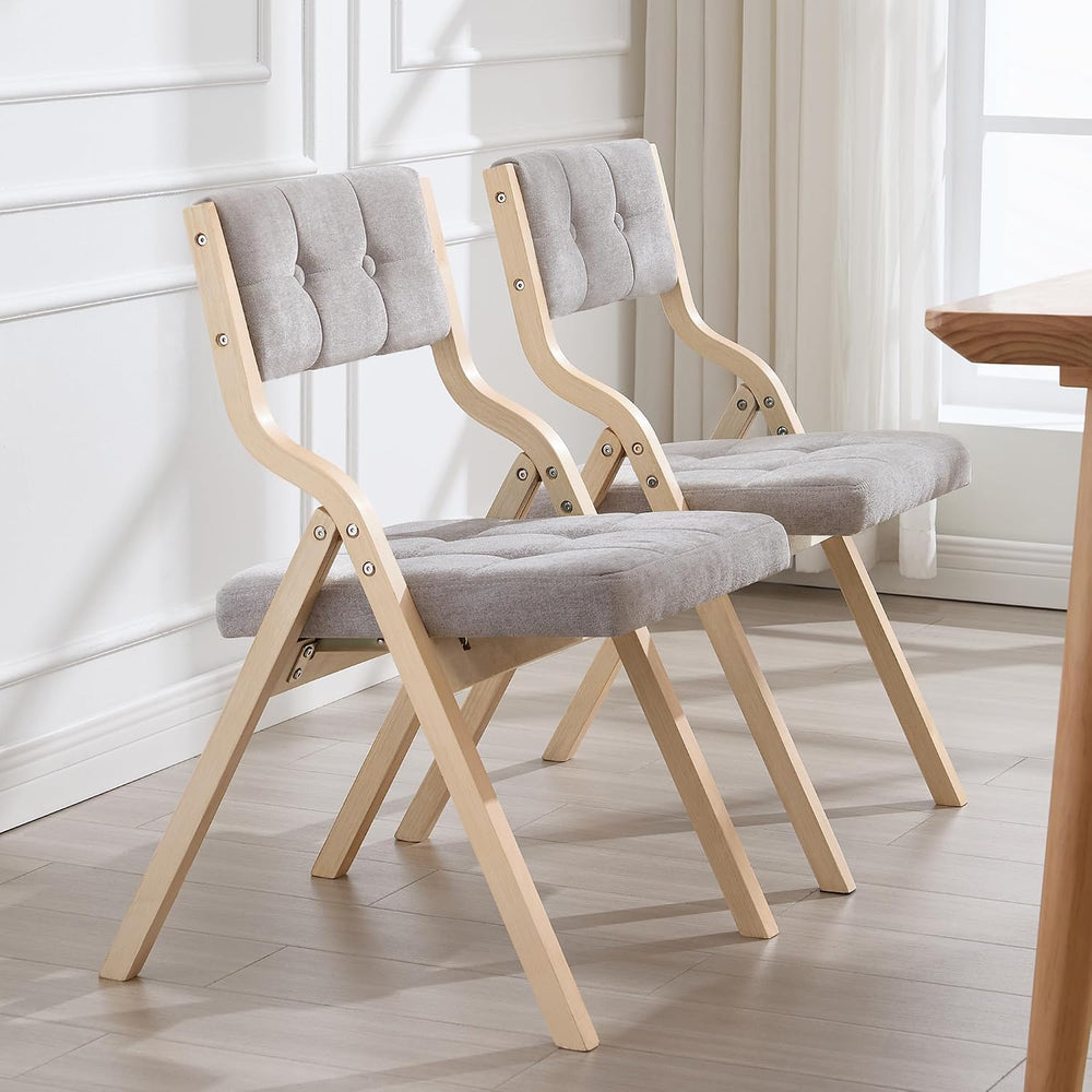 2-Pack Folding Dining Chairs with Cushion,Padded Foldable Dining Chairs,Porta...