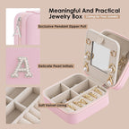 Birthday Gifts For Women, Initial Jewelry Box, Travel Jewelry Case, Gifts for Wife Girlfriend, Small Travel Jewelry Organizer, Gift for Girls, Graduation Gifts for Her, Bridesmaid Gifts
