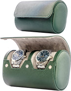 MR.OKAY 2 Watch Travel Case -Premium Leather With Perfect Texture.(Watch Carrying Or Organizer For Storage And Display). Mens for Handcrafted by Craftsmen.