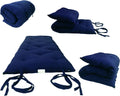 D&D Futon Furniture Full Size Navy Blue Traditional Japanese Floor Rolling Futon Mattresses, Cotton/Foam Cushion Mats