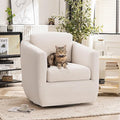 COLAMY 360° Swivel Accent Chair with Pillow, Living Room Armchair No-Sag Foam & Sturdy Metal Base, Fully Assembled Swivel Accent Single Sofa for Bedroom Living Room, Reading Room, Beige