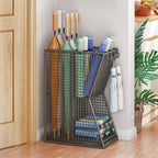 Commercial Metal Umbrella Stand Indoor Large-Capacity Entrance Umbrella Storage Rack with Removable Drip Tray Indoor Hotel Corridor Entrance Metal Stand Rack for Hotel,Offices(Black)