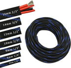30ft PET Expandable Sleeving Wire Cable Sleeve (1/4", Steel Blue&Black)