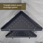 2-Tier Corner Shower Shelves with Hooks, Rustproof Metal Shower Corner Caddy Organizer for Bathroom Toilet Kitchen, Fast Drain and Space Saving