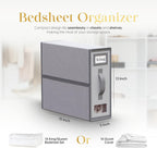 Sheet Organizers and Storage – 4 Pack Bed Sheet Organizer for Queen & King Size, Foldable Linen Closet Storage for Bedding, Duvet Covers, and Pillowcases