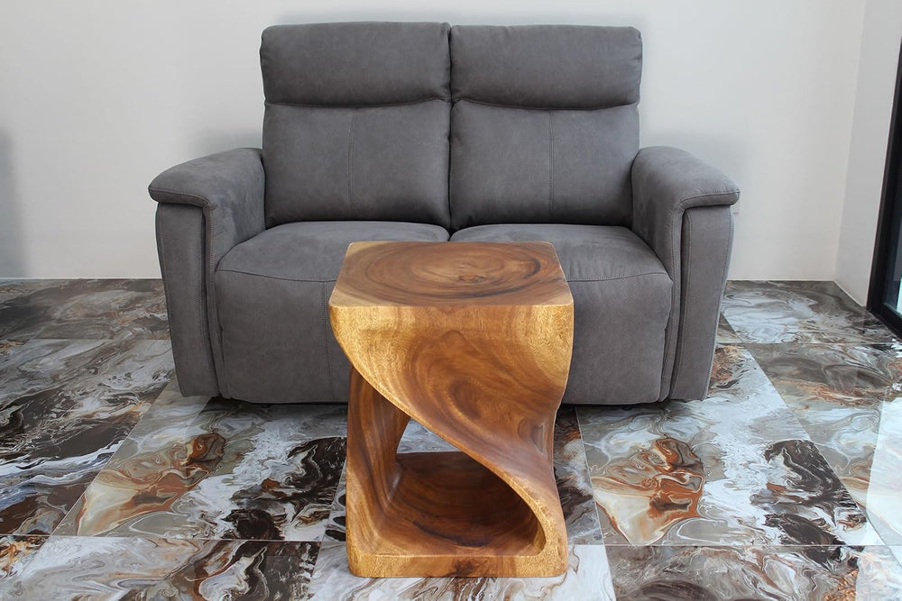 Haussmann Original Twist Side Table, Walnut, 18x18x23 in