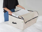 Canvas Under Bed Storage Bags - Canvas Storage Bags with Zipper for Comforters, Blankets & Pillows - Extra Large Bags for Bed Linen Storage - Breathable, Sturdy, Double Stitched with Handles (1 Bag)