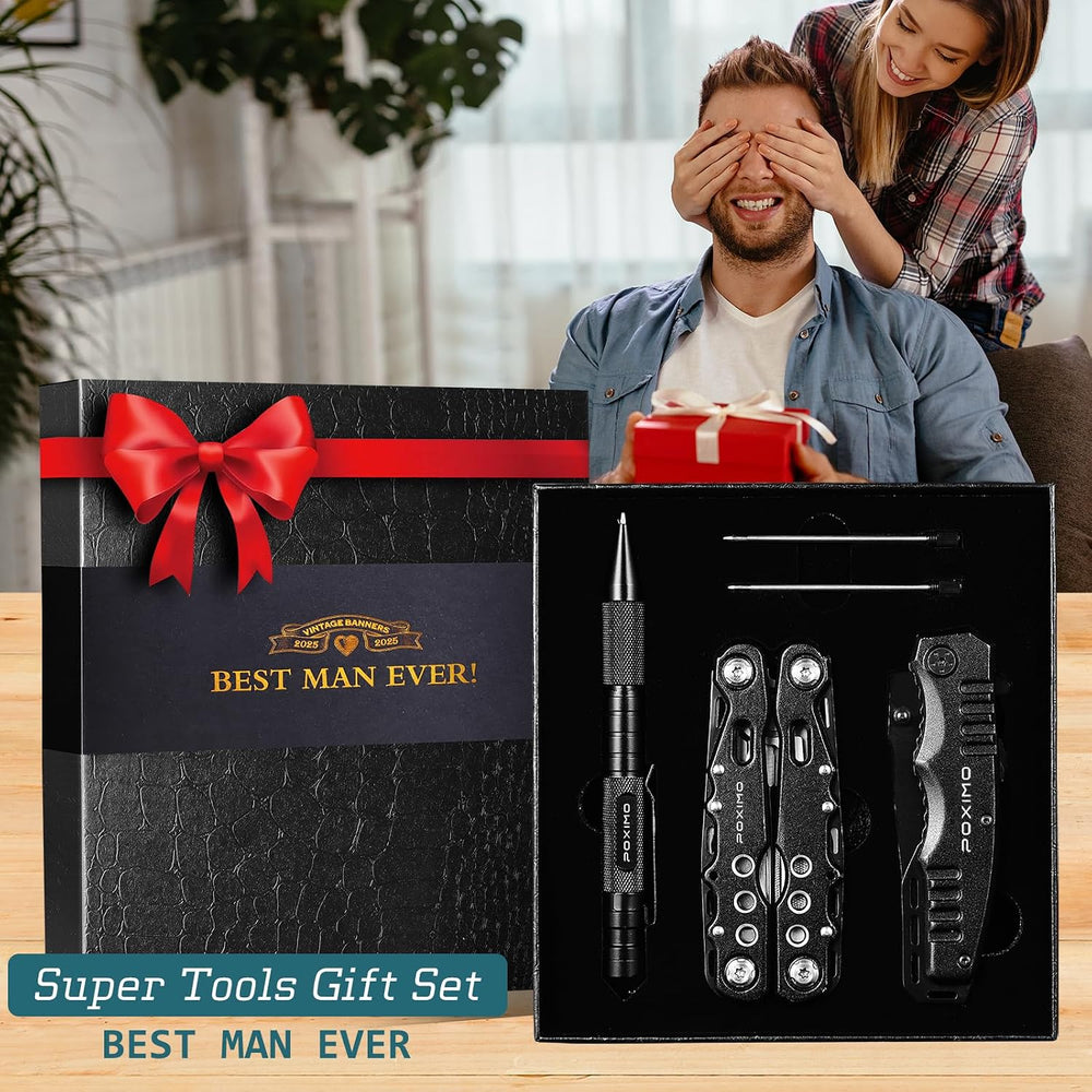 Multitool Gift Set for Men Dad Him, 3-in-1 EDC Survival Kit with 14 in1 Multi...