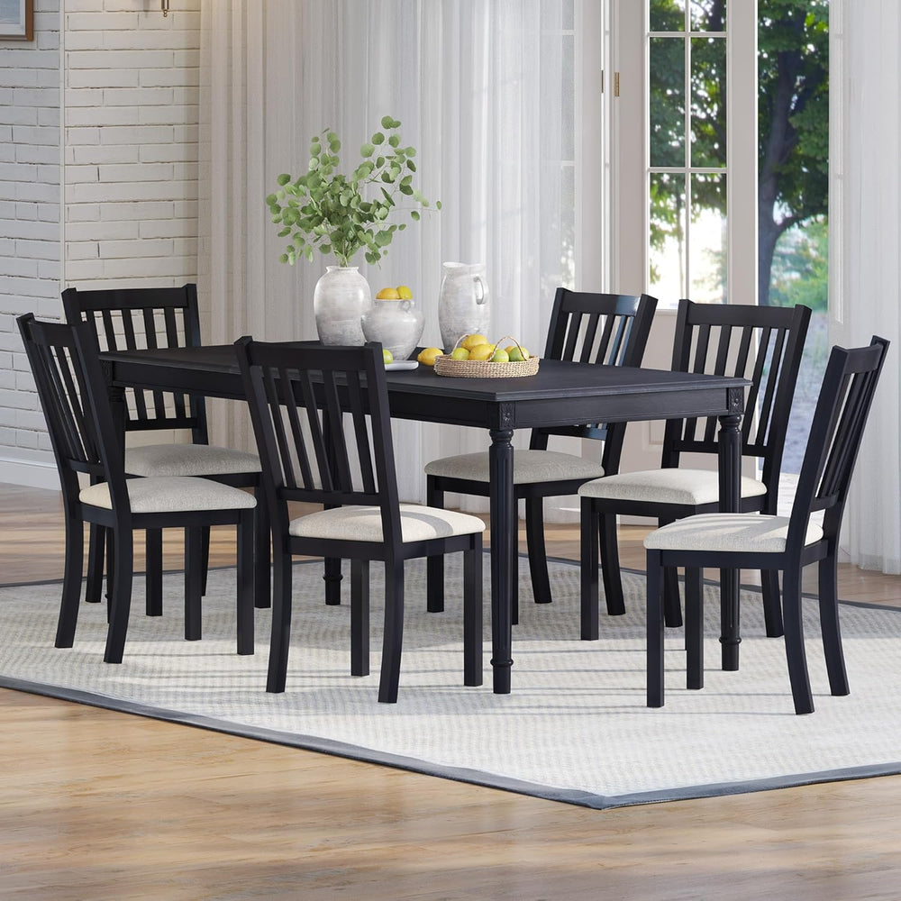 AMERLIFE 79 Inch Farmhouse Dining Table for 6 to 8, Large Rectangular Solid W...